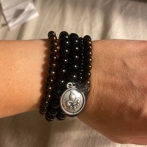 Black beaded bracelet bundle (individually worn or separate)